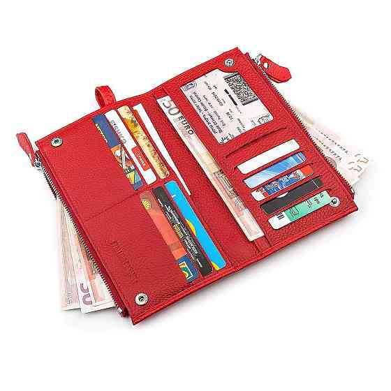 Кошелек женский ST Leather 18381 (ST420) многофункциональный Красный Киев