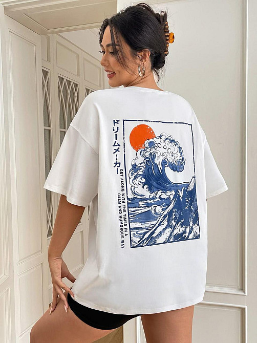 Футболка женская с принтом  46 Белая 2664083997 Днепр - изображение 1