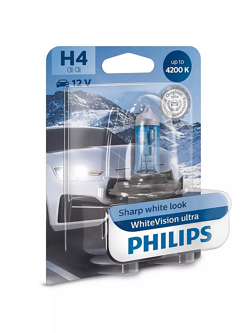 Галогенова лампа PHILIPS 12342WVUB1 H4 60/55W 12 V P43t WhiteVisionUltra +60% (4200K) Харків - фото 1