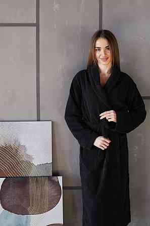 Банний махровий халат жіночий Ideal Textile чорний (56861056) L Чернівці