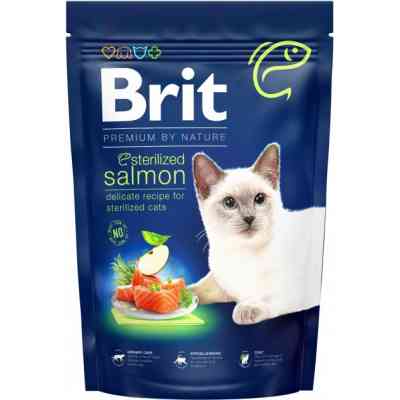 Сухий корм для кішок Brit Premium by Nature Cat Sterilized Salmon 300 г (8595602553013) Вінниця