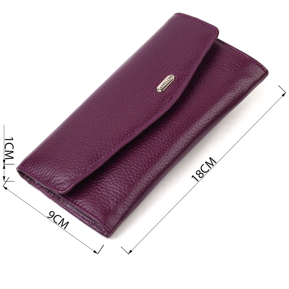 Ультрамодне жіноче портмоне з натуральної шкіри флотар CANPELLINI 21693 Бузкове Київ - фото 3