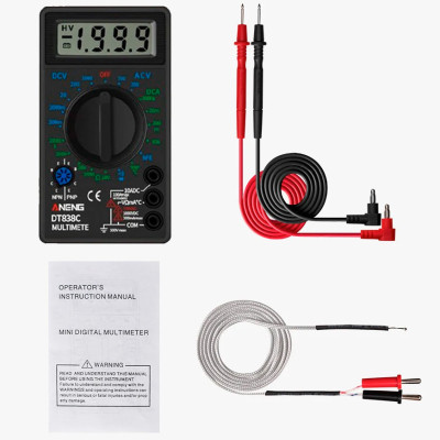 Цифровой мультиметр ANENG AN-DT838C, V, A, R, C, функція hFE (AN-DT838C) Винница - изображение 2
