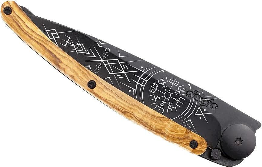 Универсальный Складной Нож с лазерной гравировкой Указатель викинга Deejo 