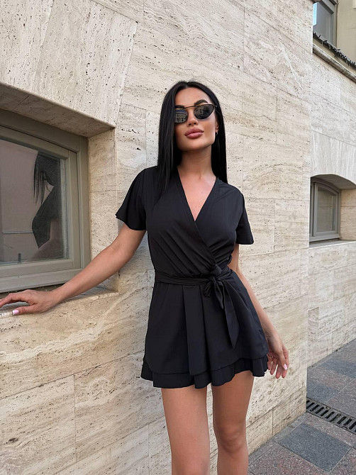 Женская романтическая вечерняя комбинезон-платье софт Черный, 42/46 Одесса - изображение 6