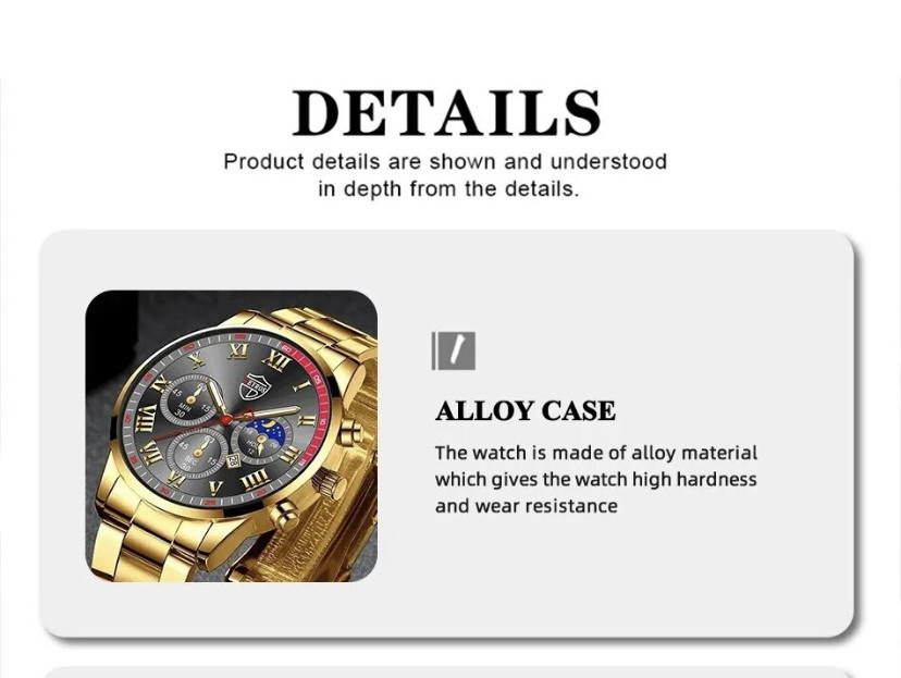 Подарочный набор для мужчин: наручные часы с браслетом- диам 4,2см, длин 22см, шир рем 2 см, без коробки Киев - изображение 7