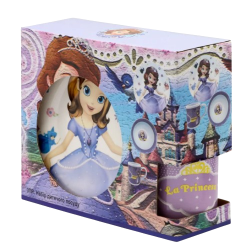 Набір дитячого посуду Принцеса Софія 3 пр.:(тарілка/миска/чашка) порцеляна TO-13 Interos Житомир - изображение 4