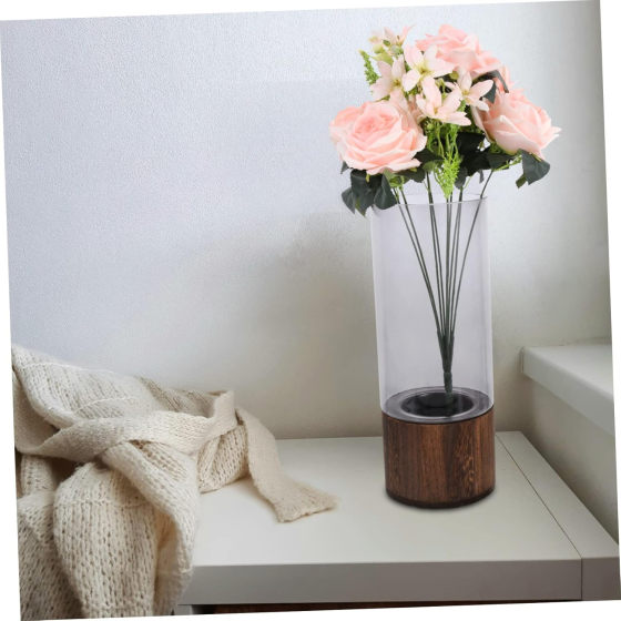 Ваза для квітів з елементами дерева 30722 Луцк