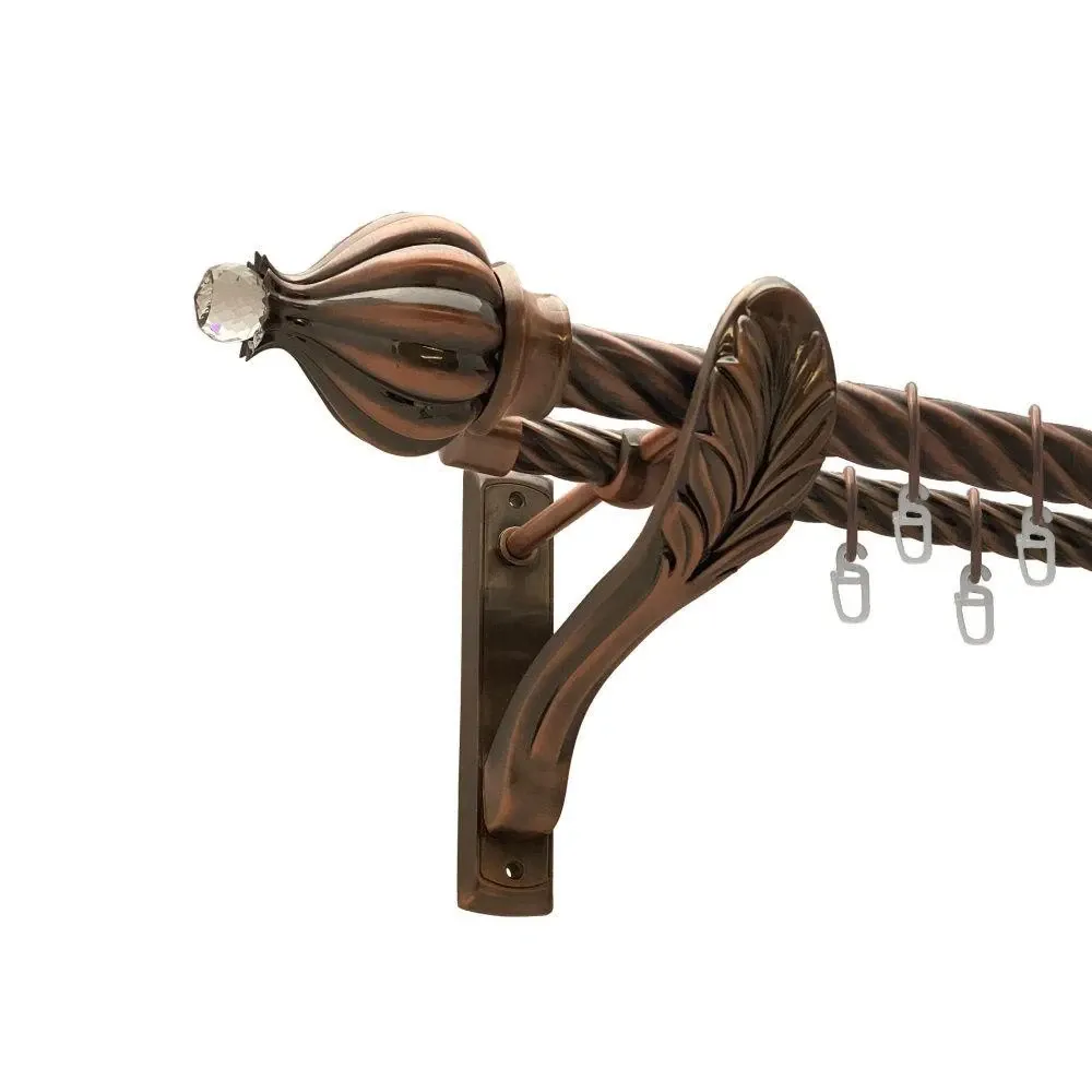 Карниз Orvit Таджа-Кристал металевий дворядний ретро скручена труба кільце металеве Мідь 25\19 мм 200 см Львов - изображение 1