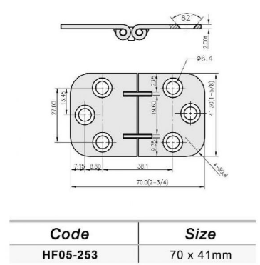 Петля Strap 70X41Mm нерж Киев - изображение 1