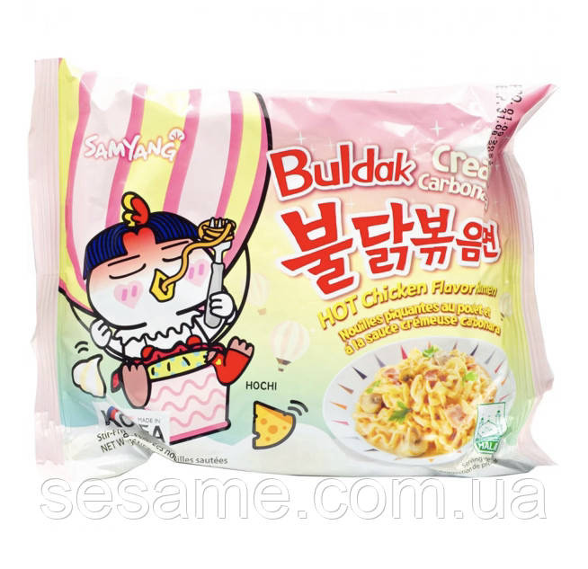 Корейська локшина Бульдак Карбонара SAMYANG Carbo Hot Chicken Flavor Ramen 130g Харків - фото 1