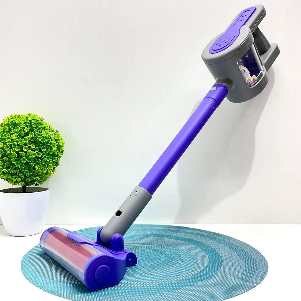 Набір побутова техніка пилосос пінопластові кульки насадки звук на батарейці 56см Фіолетовий (HJ619D) Чернигов - изображение 2