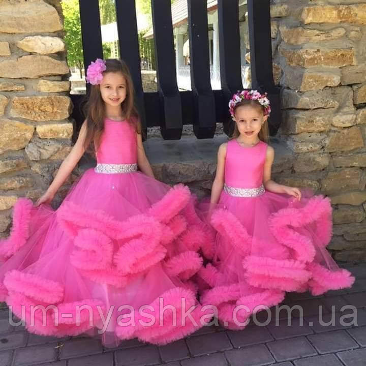 Пышное платье Облачко ЯРКО-РОЗОВОЕ на 4-5, 6-7, 8-9 лет Кривой Рог - изображение 1