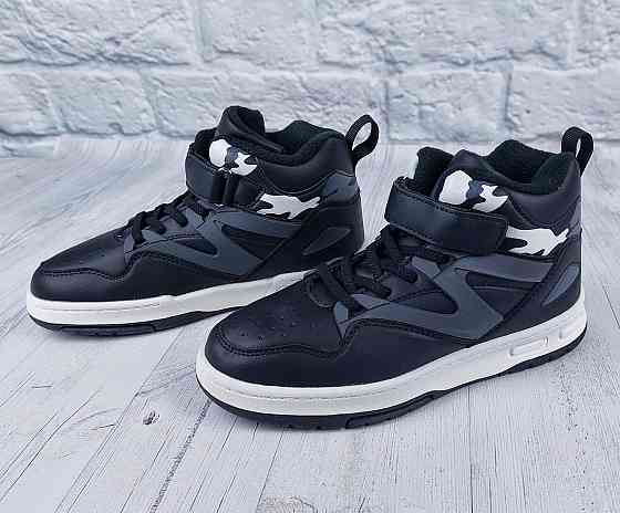 Детские демисезонные кроссовки хайтопы черные милитари для мальчиков ТМ 