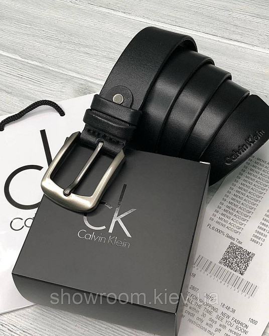 Мужской кожаный брендовый ремень (471) Киев - изображение 5