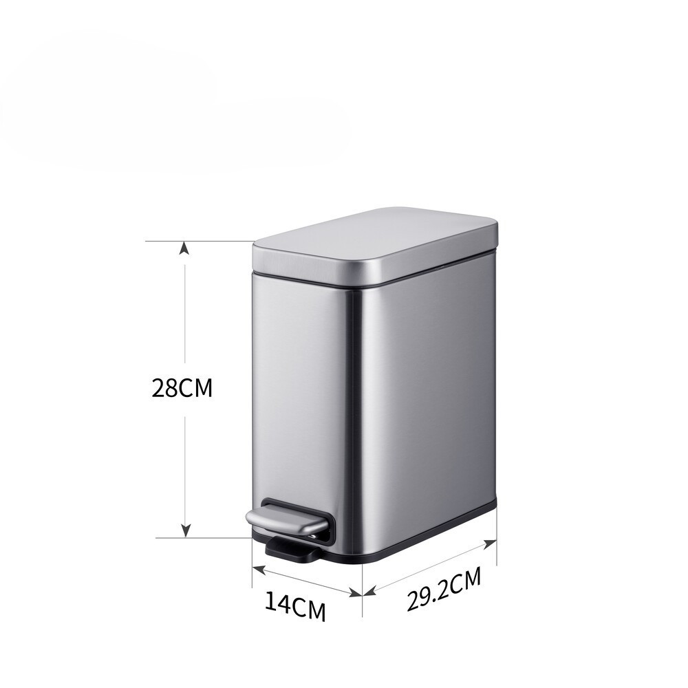 Відро для сміття з плавним закриттям прямокутне Mixxus Premium Quadro-TC0105 SS Color 5л колір нерж ( 32168 ) Харків - фото 8