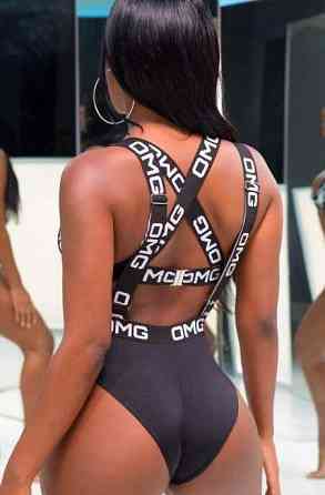 Спортивний купальник роздільний S чорно-білий Київ