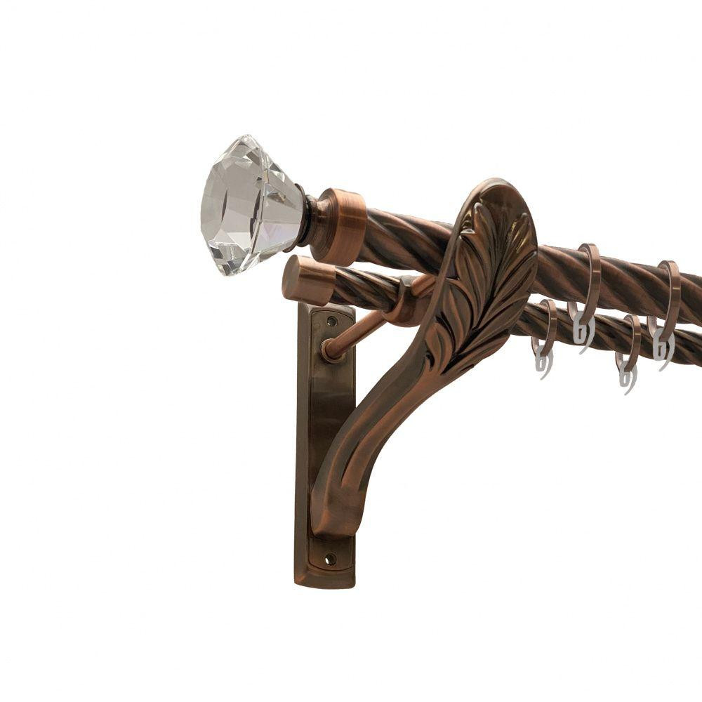 Карниз Orvit Спектралія металевий дворядний ретро скручена труба кільце фасонне металеве  Мідь 25\19 мм 300 см Львов - изображение 1