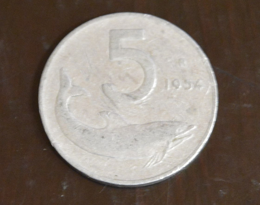 Италия 5 лир 1954,55,70 Рыба (БА) Полтава - изображение 1