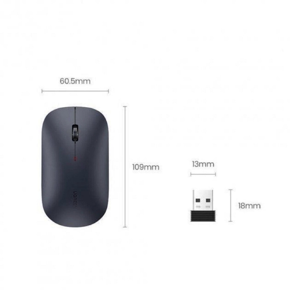 Миша UGREEN MU001 Portable Wireless Mouse  (Black) (UGR-90372) Киев - изображение 3