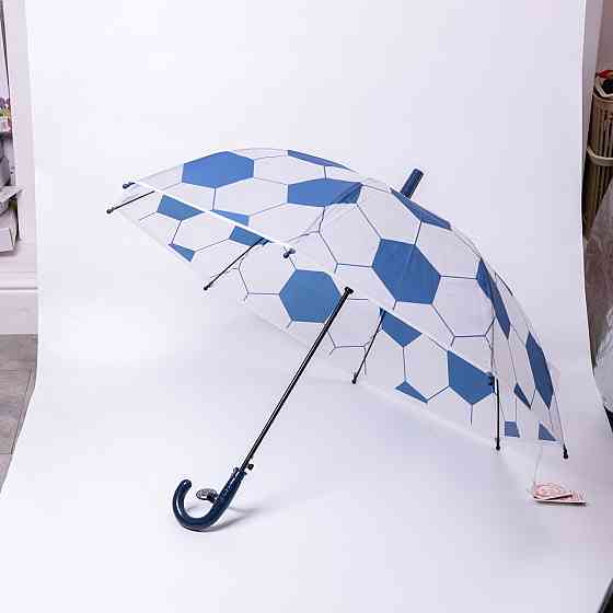 Классический детский зонт-трость полуавтомат из полиэстера 8 спиц диаметр 82 см Синий HP-23-9BL Киев