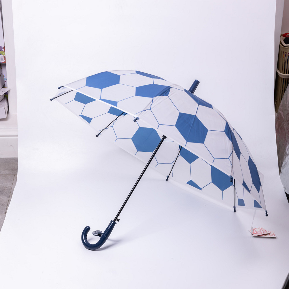 Класична дитяча парасолька-тростина напівавтомат з поліестеру 8 спиць діаметр 82 см Синя HP-23-9BL Київ - фото 1