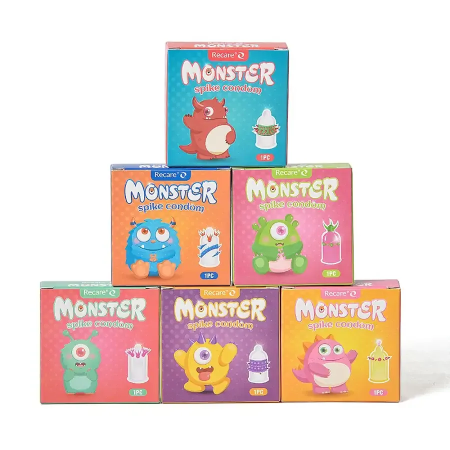 Насадка на член Recare Yellow Monster Spike Condom (презерватив с рядами пупырышков и шипов) Львов - изображение 8
