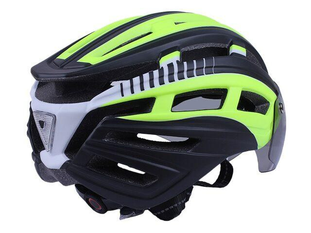 Шолом велосипедний GTS-H-090 з габаритним ліхтарем, окулярами (чорний із жовтим, size L) Мукачево - фото 2