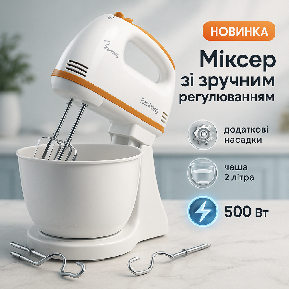Хороший миксер для теста, Бытовой миксер для взбивания крема перемешивания сыпучих смесей KD-73 Львов - изображение 9