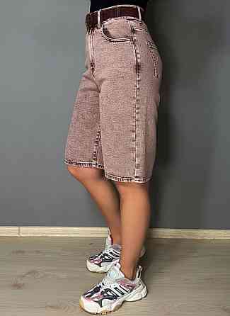 Шорти жіночі джинсові Liana 4-051 бермуди з ременем стрейчеві коричневі, коричневий, 29, 29, 79 см, 112 см Київ