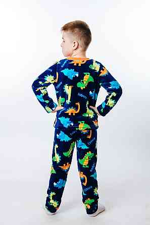 Пижама детская, тёплая, тёмно-синяя,топ Крохатушка одяг Киев