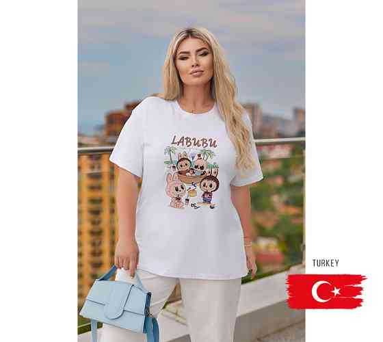 Жіноча стильна футболка Labubu "Monsters" | Батал Київ