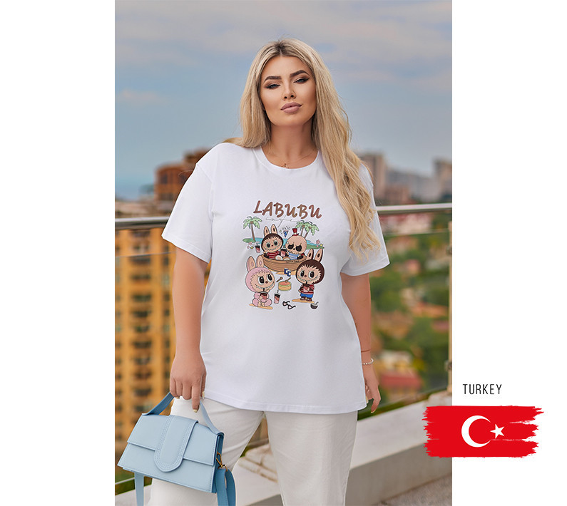Жіноча стильна футболка Labubu "Monsters" | Батал Київ - фото 1