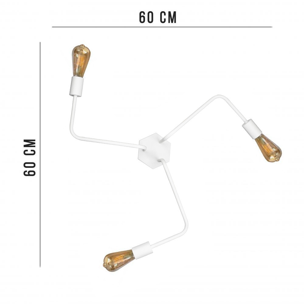 Стельова люстра павук біла на 3 лампи Maze NL 6060/3 W Одеса - фото 2