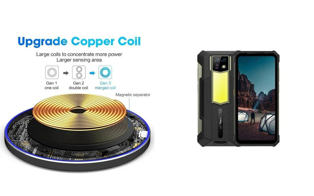 Бездротовий зарядний пристрій Copper до 30W для Poco F5 Pro, USB-C, LED Київ - фото 2