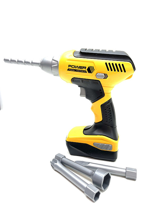 Шуруповерт іграшковий 4 насадки автоматичне обертання режим "реверс" Жовто-чорний (T002) Чернігів - фото 1