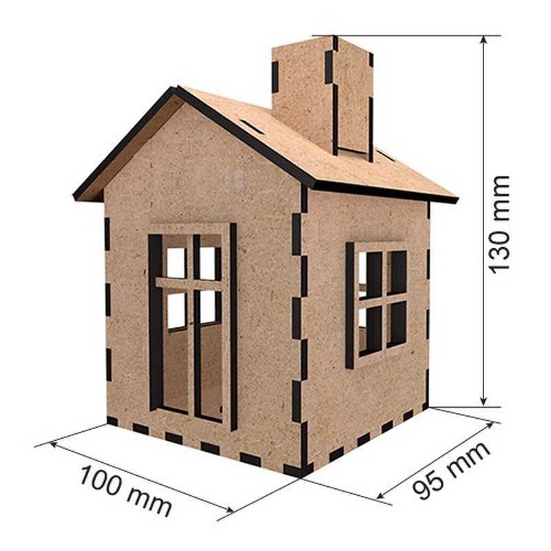 Заготовка для декорування "Будиночок 9" FDPO-348 з LED свічкою в комплекті Вінниця - фото 4