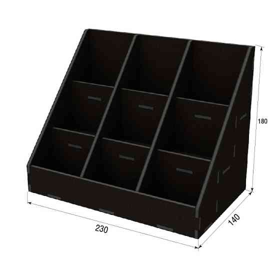 Органайзер EKOSTAR  для чаю і пакетів 70х90 - 9 комірок чорний Київ