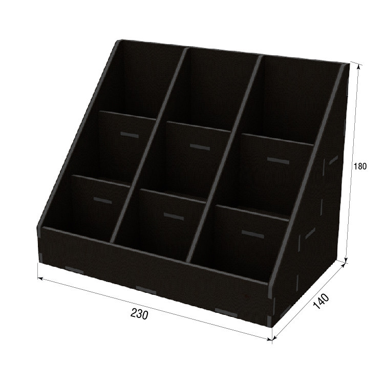 Органайзер EKOSTAR  для чаю і пакетів 70х90 - 9 комірок чорний Київ - фото 3