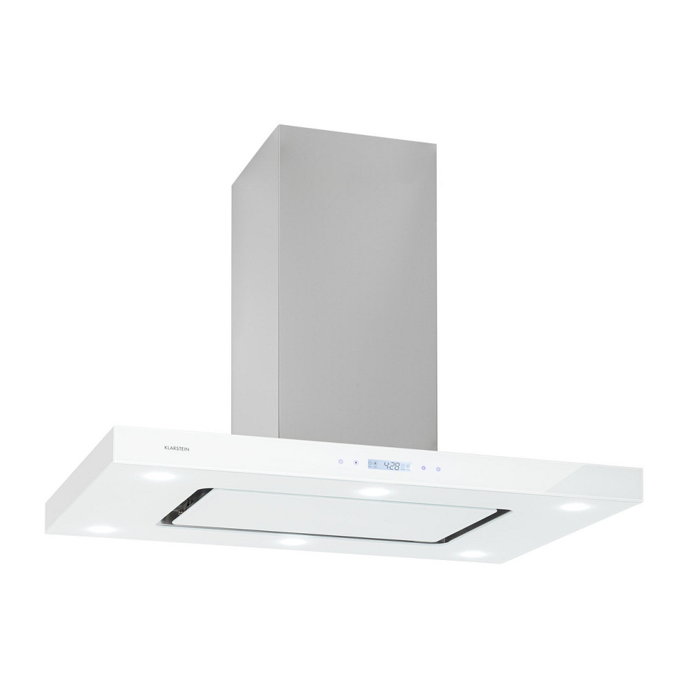 Острівна витяжка Valeria 90 см 6503/год touch EEC A LED скло неіржавка сталь білий (Німеччина, читати Рівне - фото 1