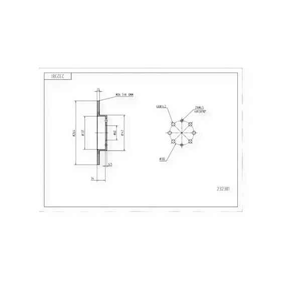 Диск Fiat Punto (2002-) задній (d264x10mm) гальмівний Мукачево