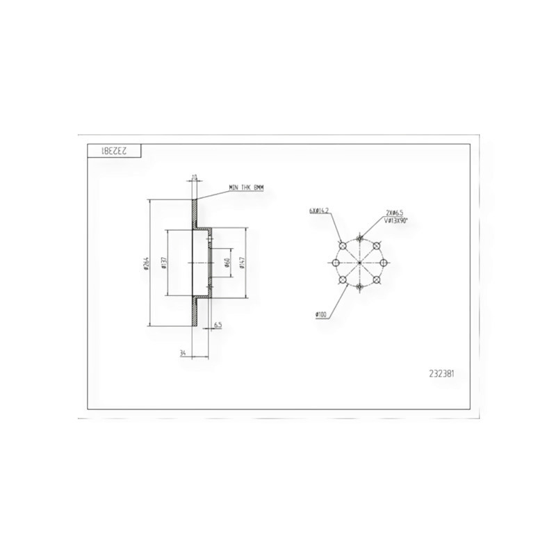 Диск Fiat Punto (2002-) задній (d264x10mm) гальмівний Мукачево - фото 1