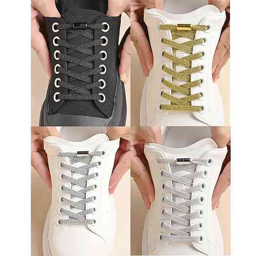 Шнурки еластичні глітерні з циліндричною застібкою Сміла