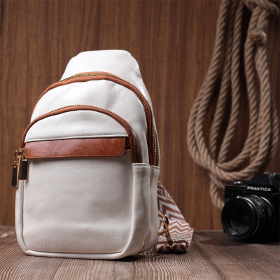 Сумка Vintage Жіноча з однією лямкою через плече з гладкої екошкіри Біла (22768) Вінниця - фото 3