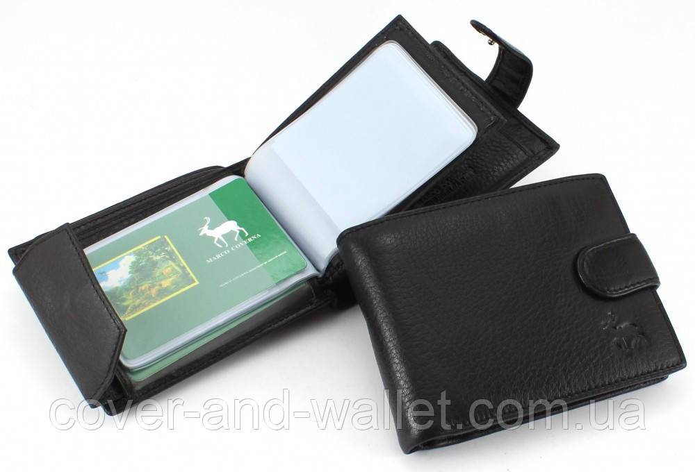 Стильный кожаный мужской кошелек с визитницей на застежке Marco Coverna Киев - изображение 10