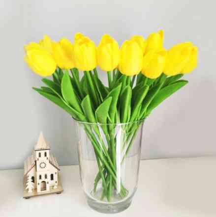 Искусственные тюльпаны 5 штук 34 см желтый Киев