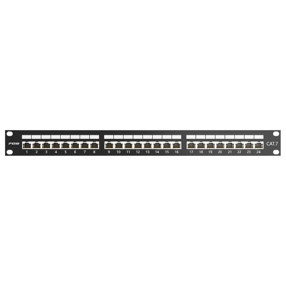 Патч-панель FGB CAT 7 на 24 порта 1U 48см - экранированное крепление для сервера RJ45 - экранированная сетевая патч-панель Киев