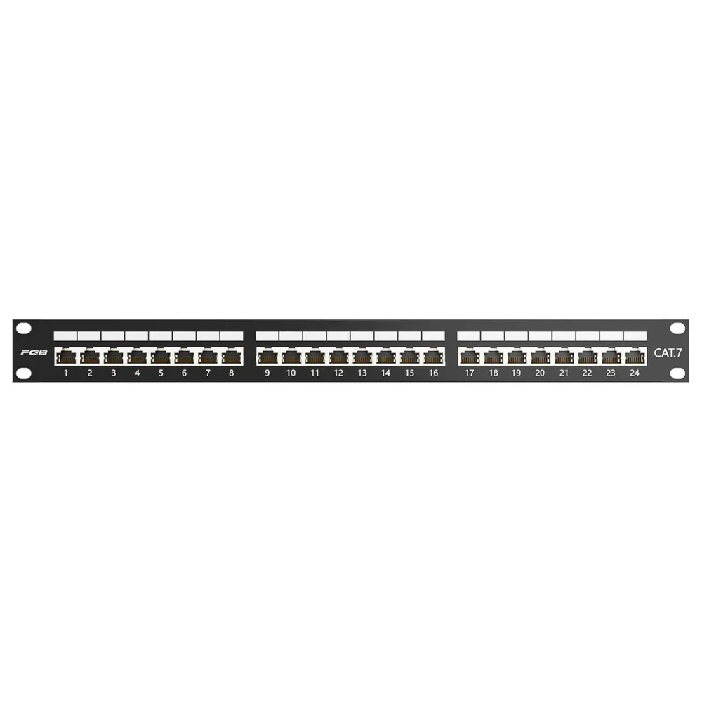 Патч-панель FGB CAT 7 на 24 порта 1U 48см - экранированное крепление для сервера RJ45 - экранированная сетевая патч-панель Киев - изображение 2