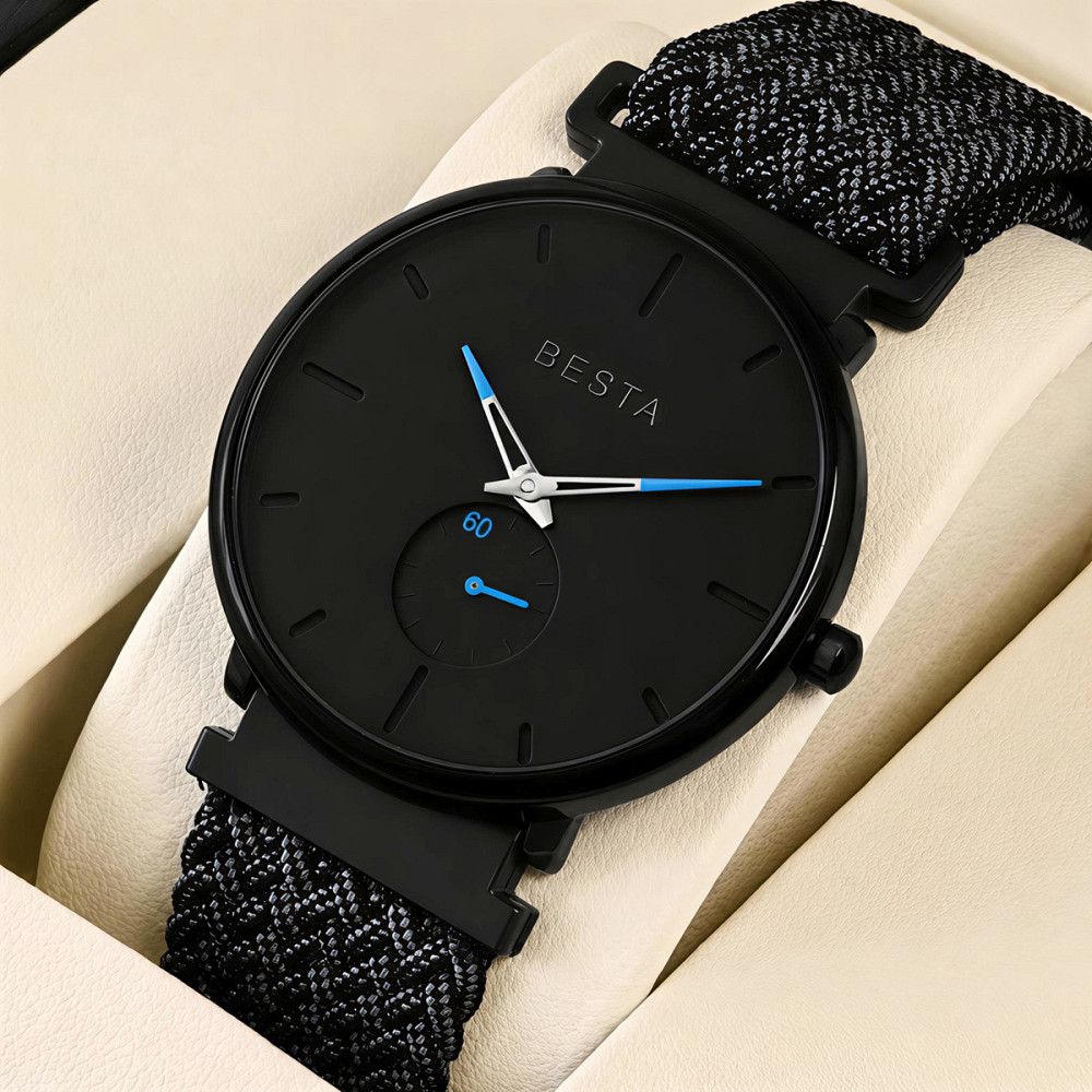 Годинник чоловічий наручний Besta Tower Nylon Graphite (2 ремінці) Вінниця - фото 10