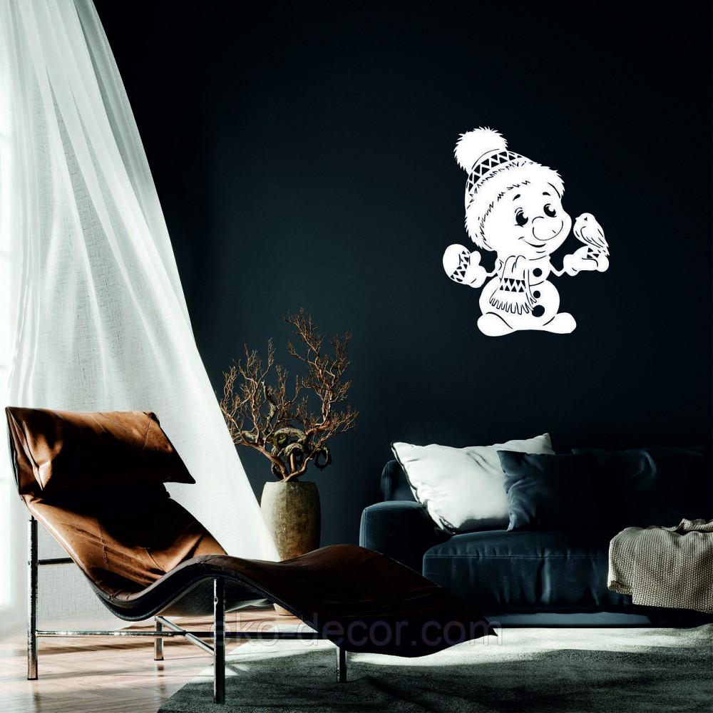 Декоративное настенное Панно «Снеговик», Декор на стену 110*87 см Киев - изображение 1